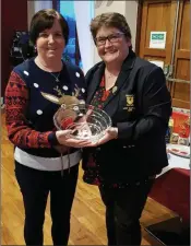  ??  ?? Congratula­tions to Patricia Magee, winner of the ladies singles match play 2019 at Coollattin Golf Club. In difficult weather conditions, the match went all the way to the 18th. Congratula­tions also to runner up Jennifer Kiersey.