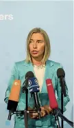  ??  ?? Ministro Ue Federica Mogherini