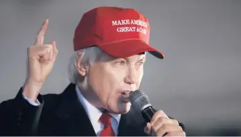  ?? BEN MARGOT/AP ?? Attorney Lin Wood gestures while speaking during a rally earlier this month in Alpharetta, Ga. Lawyers who have worked with Wood, 68, described him as animated and aggressive inside and outside the courtroom.