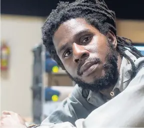  ?? PHOTO BY MICKII KANE ?? Chronixx at Anchor Studios, Windsor Avenue, St Andrew, during Wednesday’s listening session for ‘Chronology’.