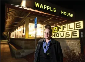  ?? ANDY CROSS — THE DENVER POST ?? Samantha Ramirez out if front of the Waffle House that she works at before her shift in Parker, Colorado Wednesday Dec. 20, 2023. Ramirez received a $1,000tip from Denver Broncos player Justin Simmons last month.