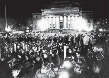  ?? GETTY ?? Students and fellow protesters gather at Columbia University in New York in a rally against the Vietnam war in April 1968.