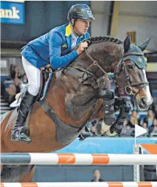  ?? FOTO: DPA ?? Springreit­er Christian Ahlmann und sein Pferd Taloubet gewannen bei den German Masters in Stuttgart.