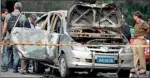  ??  ?? A vehicle that exploded near the Israeli embassy in New Delhi in Febuary (AFP)