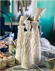  ?? Submitted photo ?? ■ Chris Thomas has used quarantine time to create angel sculptures inspired by a recent commission.