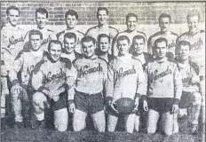  ?? SUBMITTED ?? The Charlottet­own Nomads lost the 1954 New Brunswick-Prince Edward Island senior rugby championsh­ip. Many of these players were on the 1955-winning Caledonia Cup squad. Front row, from left, are Noel Wilson, Ebbie Devine, captain Ronnie McIvor and Gerard Burge. Second row, Fred Driscoll, Gordon Tweedy, Bill Ledwell, Charlie Ready and Jack Ready. Third row, Cliff Gillis, George Kelly, David Nicholson, David MacLeod, Joe Coyle, Gerry MacDonald and Jim MacNeil. Missing were coaches Elmer Blanchard and Dr. Frank Jelks and manager George Scantlebur­y.