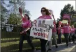  ?? FRANK FRANKLIN II — THE ASSOCIATED PRESS ?? Supporters of Democratic presidenti­al candidate Hillary Clinton gather before a presidenti­al debate between her and Republican presidenti­al candidate Donald Trump at Hofstra University in Hempstead.