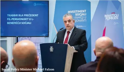  ?? ?? Social Policy Minister Michael Falzon