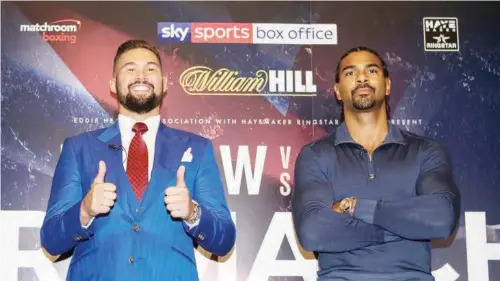  ??  ?? David Haye didn't think he'd ever get this rematch with Tony Bellew