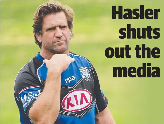  ?? Picture: STEPHEN COOPER ?? Bulldogs coach Des Hasler sent television cameras packing at Belmore Oval yesterday.