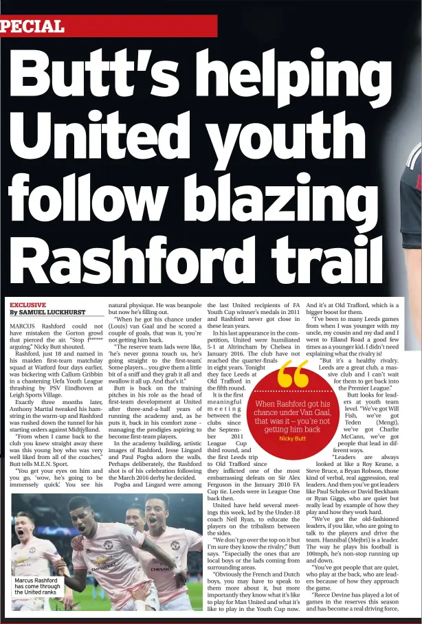  ??  ?? Marcus Rashford has come through the United ranks