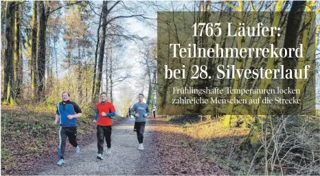  ?? FOTOS: ANNETTE RÖSLER ?? Drei von 1763: Im Wald entzerrt sich das Feld, das dichte Gedränge auf dem Schäferhof­parkplatz ist da vergessen.