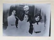  ??  ?? Catherine Slaney’s great-grandfathe­r, Anderson Ruffin Abbott, is seen in a photograph with his daughters, Grace, left, Ida and Mary Anne, around 1885.