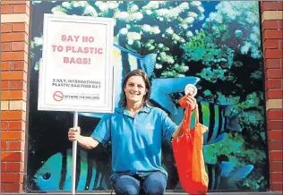  ?? Picture: SUPPLIED ?? SAY NO: Two Oceans Aquarium environmen­tal activist Hayley McLellan will talk at Merrifield School on Friday about alternativ­es to single-use plastic shopping bags as part of her Rethink the Bag campaign