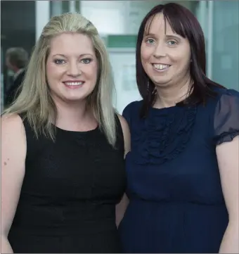  ??  ?? Helen Enright from Newmarket and Aisling Ring from Mallow at the award ceremony in County Hall.