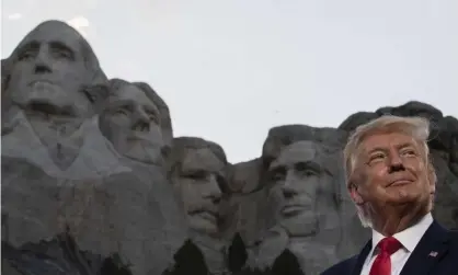  ?? Photograph: Alex Brandon/AP ?? Donald Trump smiles in front of the Mount Rushmore National Memorial in July.