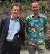  ??  ?? Monty Don from BBC’s Gardeners’ World with Jimi Blake at Hunting Brook Gardens in Blessingto­n.