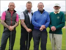  ??  ?? Bruce Ballagh. Simon Murphy, Sean and John Murphy enjoying the Greenore Golf Classic.