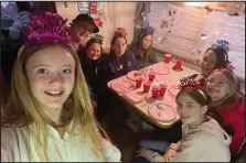  ?? Selfie by Stella Faulkenber­ry ?? Stella and her friends (along with her grandmothe­r) celebrate her 11th birthday in the family’s fabulously decorated RV.