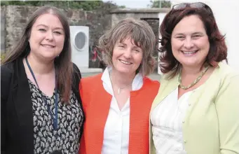  ??  ?? Caoimhe McCarthy of SEAI, Elizabeth Kearney of Better Energies Community and Mary Geary of Louth Co Co at the Enterprise Towns event in Dunleer.