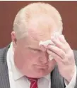  ?? CHRIS YOUNG/ THE CANADIAN PRESS ?? One suspect claims that Toronto Mayor Rob Ford used heroin.