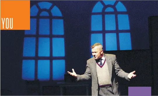  ??  ?? Shaun Toohey plays Alan Turing in Ottawa Little Theatre’s Breaking the Code: The Alan Turning Story, which is on until May 23.