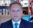  ??  ?? ONLINE: Transport Secretary Grant Shapps gives an interview from home