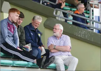  ?? Photo by Domnick Walsh / Eye Focus ?? Hurling fans, including Kerry TD Martin Ferris, enjoy the action at Austin Stack Park on Sunday evening