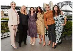  ?? ?? LEFT The panel of power speakers at our Internatio­nal Women’s Day breakfast, sponsored by Coach, Napoleon Perdis and Fred. From left: Tanya Plibersek MP, producer Bruna Papandrea, editor and panel host Nicky Briger, singer Jessica Mauboy, Grace Tame and journalist Jess Hill.