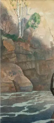  ??  ?? N.C. Wyeth (1882-1945), Indian Spearman (Spearfishi­ng), 1934. Oil on canvas, 37¼ x 53 in., signed lower left: ‘NC Wyeth’.