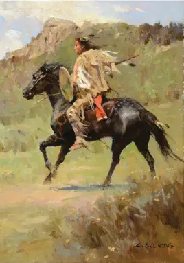  ??  ?? Z.S. Liang, Blackfoot Brave, oil, 12 x 9”