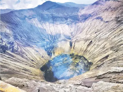  ??  ?? Smoke coming from the crater of Mt. Bromo