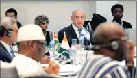  ?? PICTURE: EPA ?? Israeli Prime Minister Benjamin Netanyahu, centre, attends a regional Economic Community of West African States (Ecowas) summit at the Roberts Internatio­nal Airport in Liberia on Sunday.