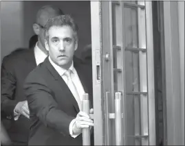  ?? MARY ALTAFFER / ASSOCIATED PRESS ?? Michael Cohen leaves federal court Aug. 21 in New York.