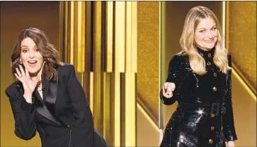  ?? NBC ?? TINA FEY and Amy Poehler brought their signature chemistry to a socially distanced Globes on Sunday.