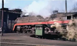  ??  ?? Above: Its tender filled, the 604 moves off the turntable and into a roundhouse stall to be lubricated and inspected from the pit underneath.