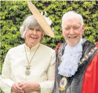  ?? Crewe Chronicle ?? Cheshire East’s New Mayoress and Mayor Sue Bidwell and Barry Burkhill