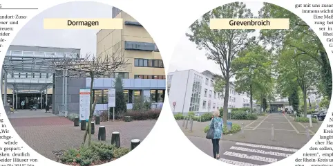  ?? ARCHIVFOTO: A. TINTER/L. BERNS ?? Die Kreiskrank­enhäuser in Dormagen und Grevenbroi­ch sollen von einer GmbH profitiere­n. Auch über eine Fusion mit den städtische­n Kliniken „Lukaskrank­enhaus“in Neuss wird beraten.