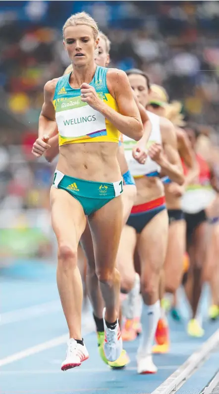  ?? Picture: GETTY IMAGES ?? Eloise Wellings takes on the world’s best in the women’s 10,000m final at the Rio Olympic Games.