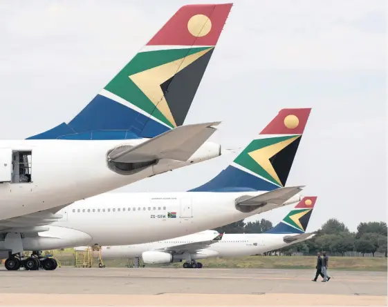  ?? WALDO SWIEGERS Bloomberg ?? THE multi-billion rand proposed business rescue plan for SAA has been thrown into a tailspin after the National Treasury indicated that it would not inject more funds into the cash-strapped national carrier.