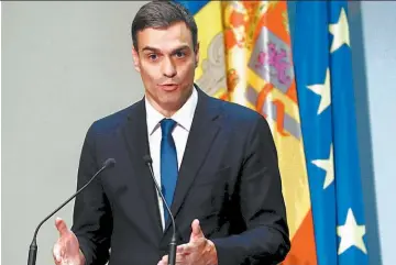  ??  ?? Nuevo presidente. Pedro Sánchez, durante uno de sus primeros actos celebrado ayer en Madrid con motivo de la conmemorac­ión de los 25 años de relaciones entre España y Andorra.