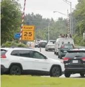  ?? JONATHON GRUENKE/STAFF FILE ?? Traffic comes to a halt as vehicles attempt to take the ramp toward eastbound Interstate 64 from Settlers Landing Road on Sept. 27, 2018.