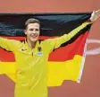  ?? Foto: Sven Hoppe, dpa ?? Max Heß holte die Bronze Medaille im Dreisprung.