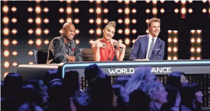  ?? TRAE PATTON/NBC ?? Ne-Yo, Jennifer Lopez and Derek Hough are back in the judges’ seats tonight for “World of Dance.”