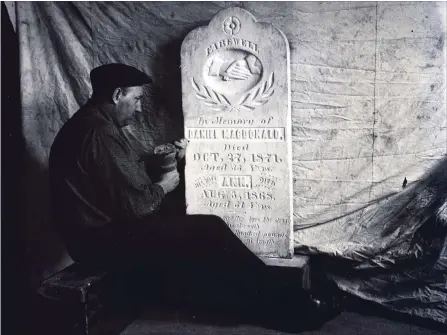  ?? TRENT VALLEY ARCHIVES ?? The Trent Valley Archives Tragic Tales Little Lake Cemetery Tour, offered on three Fridays during July, includes a stop at the stone marker shown here in an early photo.