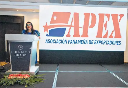  ?? Cedida ?? La nueva presidente de la junta directiva de la Asociación Panameña de Exportador­es, Bianca Morán, en la toma de posesión del cargo este miércoles 21 de febrero de 2024.