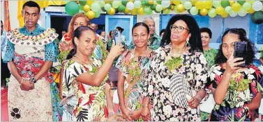  ?? Picture: ATU RASEA ?? The Turaga family members during the Attorney-General Siromi Turaga’s vakasenuqa­nuqa
ceremony.