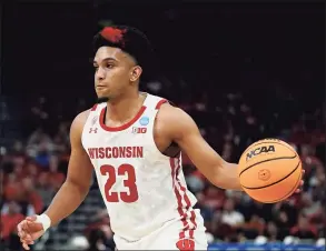  ?? Morry Gash / Associated Press ?? Wisconsin’s Chucky Hepburn during the second half of a first-round NCAA tournament game against Colgate Friday.