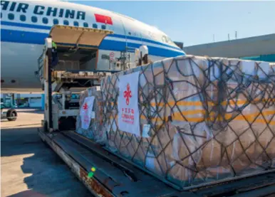  ??  ?? The second batch of anti-epidemic supplies from the Chinese Government arrives in Abidjan, Côte d’ivoire, on May 13, 2020