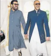  ?? PHOTO: INSTAGRAM/SHATANUNIK­HIL ?? Hotelier Keshav Suri and his partner Cyril Feuilleboi­s in Shantanu &amp; Nikhil outfit for their wedding in Paris